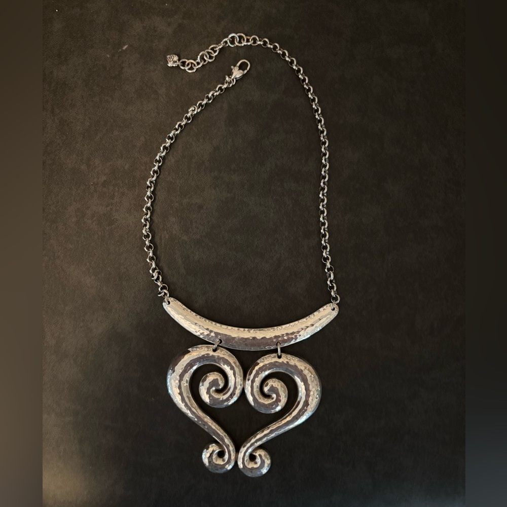 Brighton Silver Swirl Heart Necklace